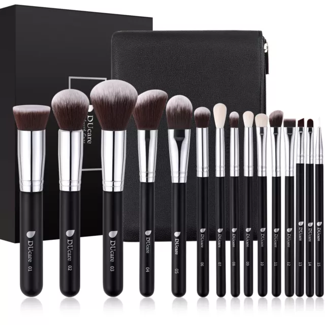 DUcare Pennelli Make Up Set 15Pcs Pennelli Trucco Professionali Set di pennel...