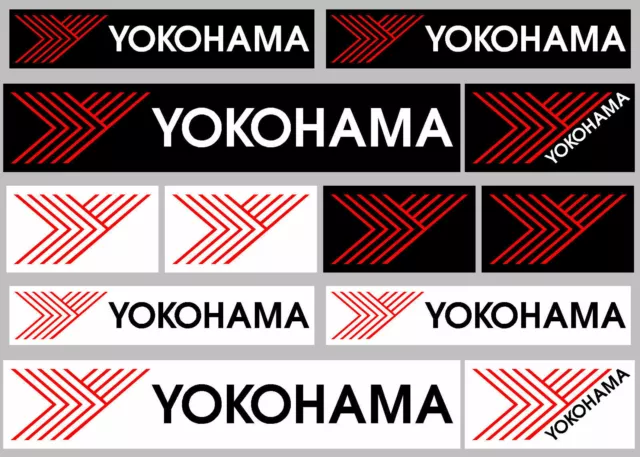 YOKOHAMA Stickers/Decals - 12 High Quality Printed and Cut Stickers