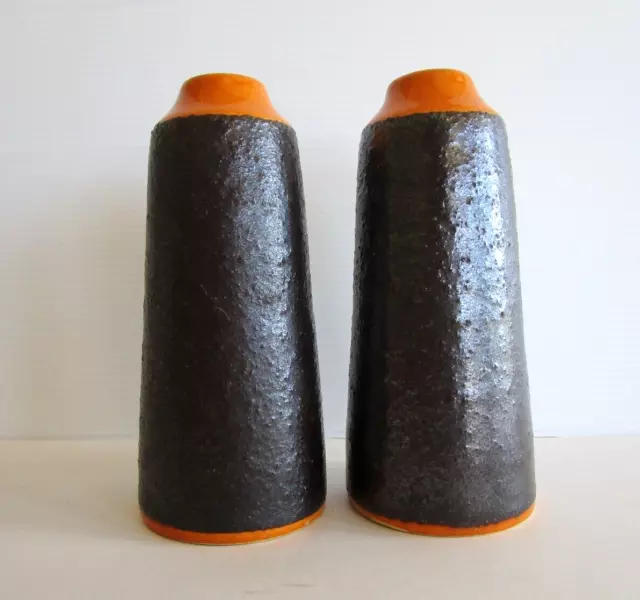 Vintage RETRO Hanstan Australian Pottery Salt Pepper Shakers 70s - 12 cm