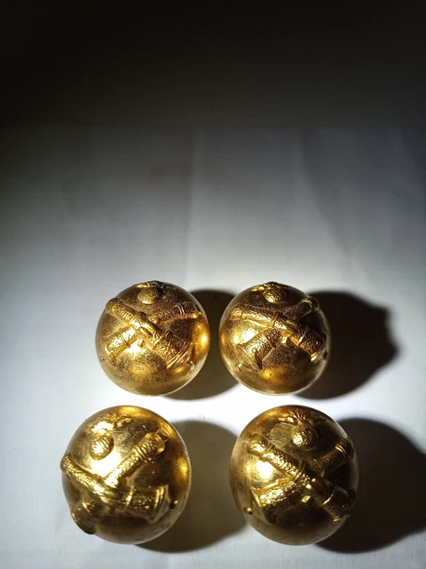 Lot De 4 Boutons Pour Blazer - Dorés, Diamètre 20 Mm - Neufs