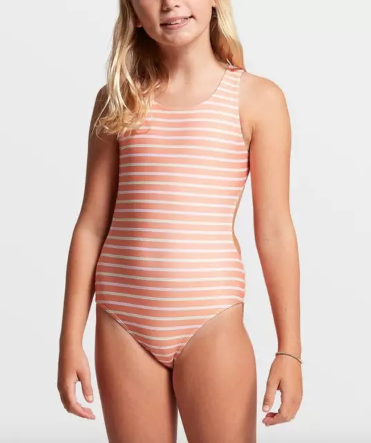 Volcom A2235 Girl's In Line Lemon One-Piece Swimsuit Size 8