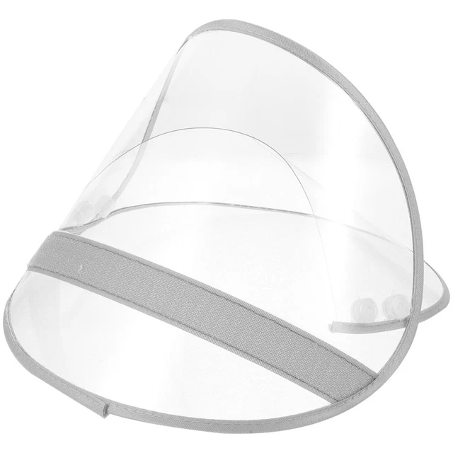Cappello poncho pioggia tesa protezione viso sostituibile cappello trasparente scudo pioggia