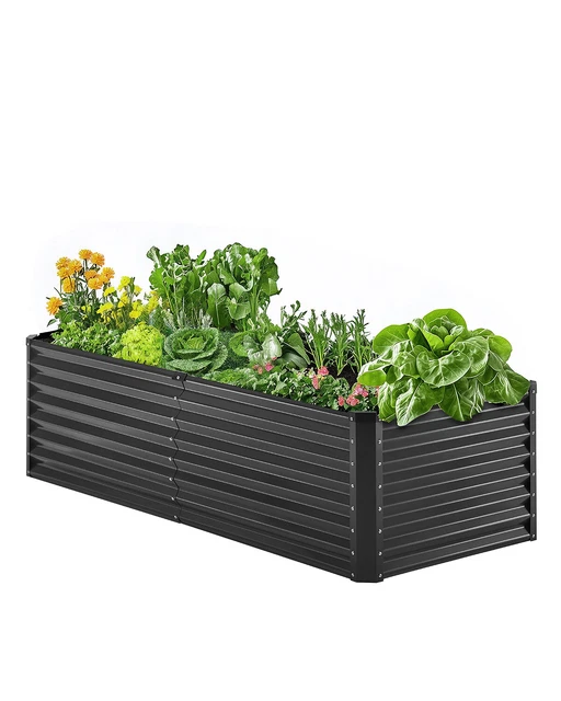 Lit Surélevé Jardinière En Bois De Teck Recyclé Et Acier VidaXL - Potager Sur Pieds