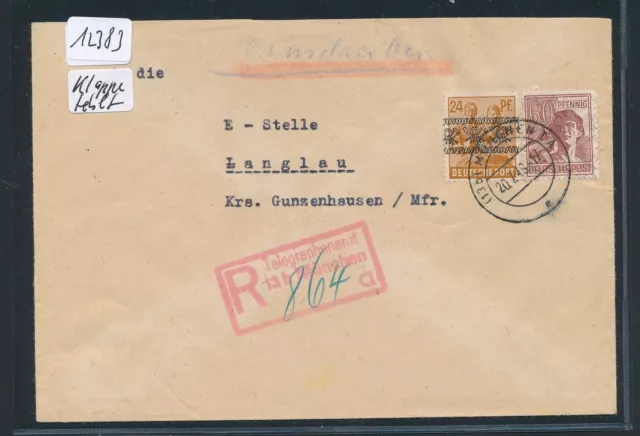 12979) R-Stempel Telegraphenamt 13b München "a" Reco-Brief Band/Netz 20.7.48