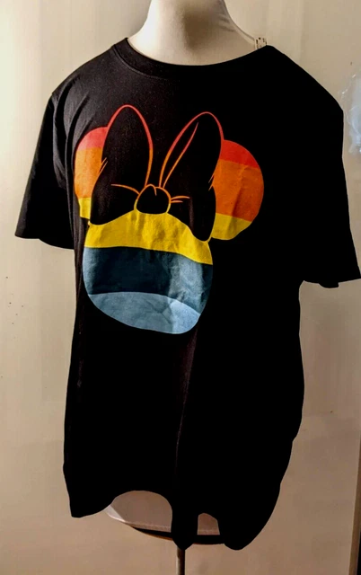 WOMENS  DISNEY MINNIE  MOUSE COLORFUL STRIPED  PRINT T-SHIRT  TOP  PLUS size  2X