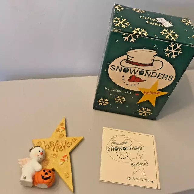 Sarah’s Attic Snowonder Pumpkin October Halloween Believe Courage Snowman Angel