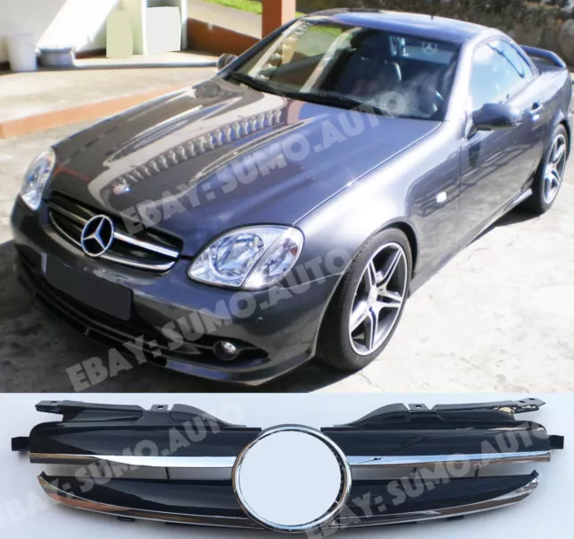 Mercedes Benz R170 grille 1996-04 twin fins Black AMG look SLK 230 SLK320 SLK200