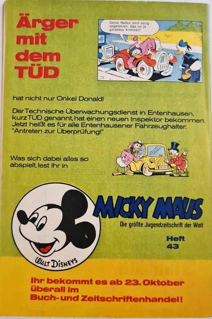 Micky Maus Comic Heft Nr.42 mit GS+SB +Beilage 1973 (098) 4