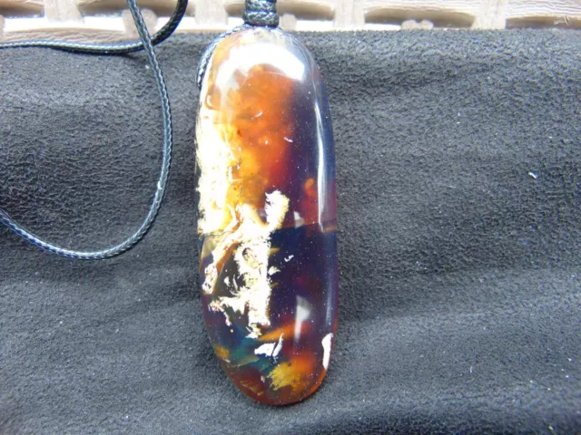 22 gr Pendant Mushroom Inclusion Indonesia Blue Amber A38 for Healing