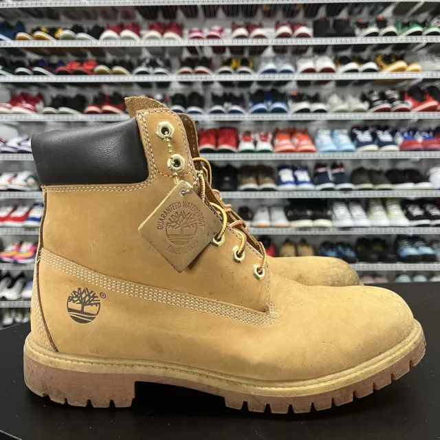 Timberland Men's 6 Inch Premium Waterproof Boots Wheat Nubuck Men’s Size 10