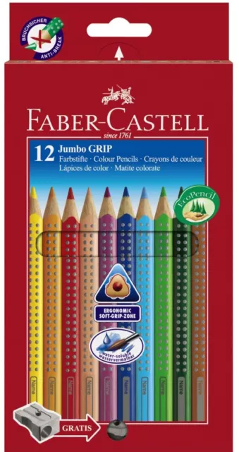 Faber Castell Farbstifte Dreikant Buntstifte Jumbo Colour Soft Grip 12-er-Set