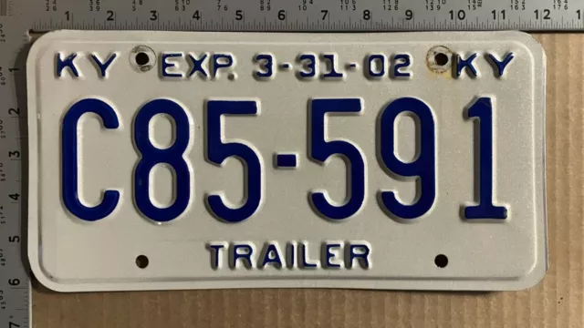 2002 Kentucky trailer license plate C85-591 EVERYONE LOVES TRAILERS 13463