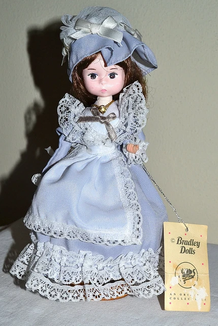 Vintage BRADLEY "MISS OPAL" OCTOBER, 10" DOLL, BROWN EYED BRUNETTE