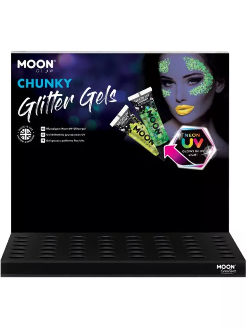 Smiffys Moon Glow - Neon UV Chunky Glitter Gel,