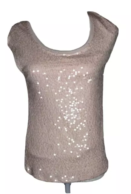 Jennifer Lopez Modal Pale Pink Sequined Tank Top Women's Size Small