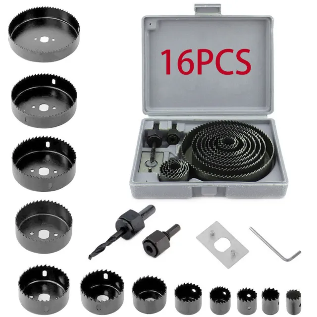 HOLE SAW KIT SET 19-127mm HEAVY METAL CIRCLE CUTTER ROUND DRILL WOOD DOWNLIGHT