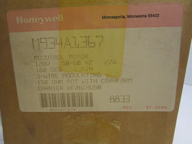 Honeywell M934A1367 Modutrol Motor Damper Actuator 120 Volt