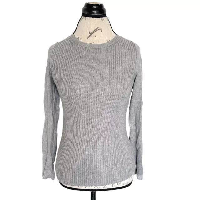 Banana Republic Womens Sweater Size Small Grey Heather Ribbed  Cashme Blend