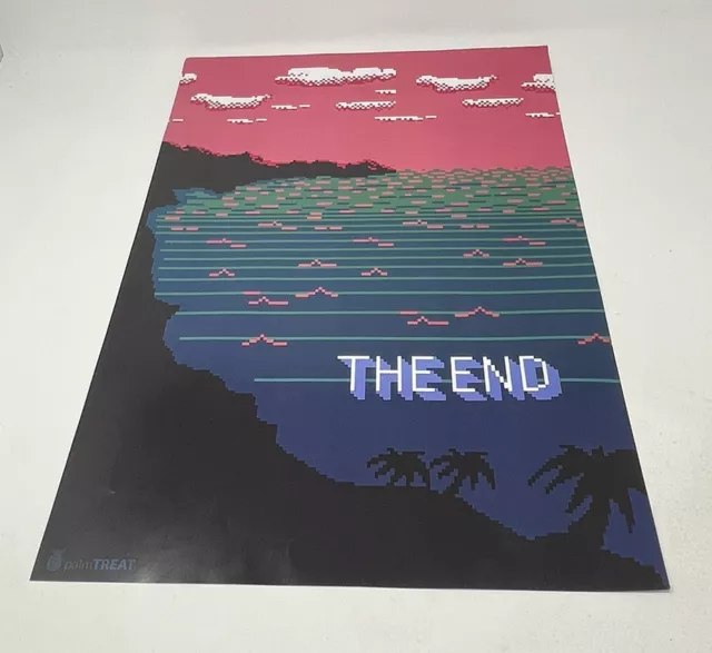 palmTREAT - The End Poster 12x18” Fan Art 8 Bit Video Game Retro ocean