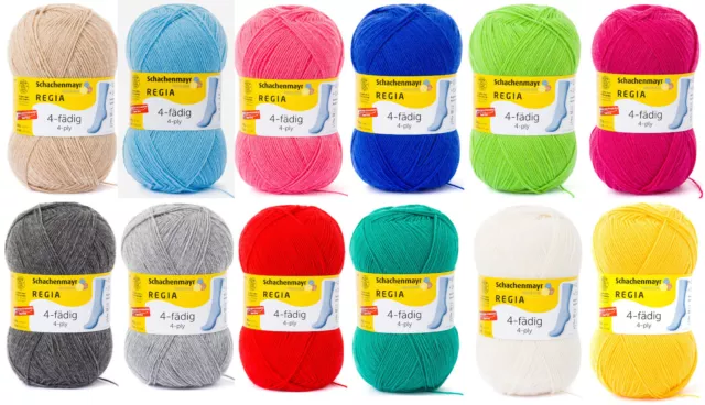 Regia Uni Sockenwolle 4-fach 👣 einfarbig 4fädig Socken stricken á 100g