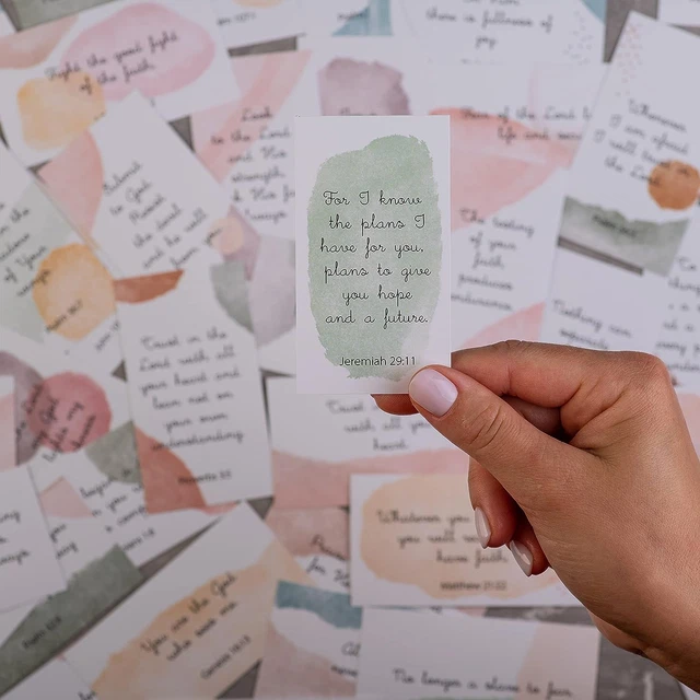 INSPIRATIONAL PRAYER CARDS, 60 Unique Bible Verse Cards, Assorted Mini