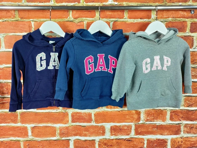 Felpa Con Cappuccio Bambina Età 18-24 Mesi 100% Logo Gap Maglione Cerniera Bambini 92Cm