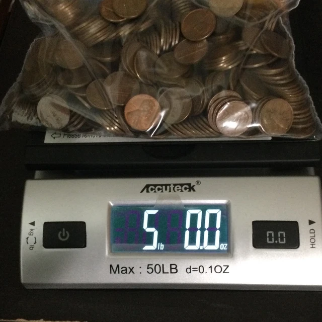 5 LBS bulk copper penny lot 95% copper bullion 1959-1982 approximately 725 coins
