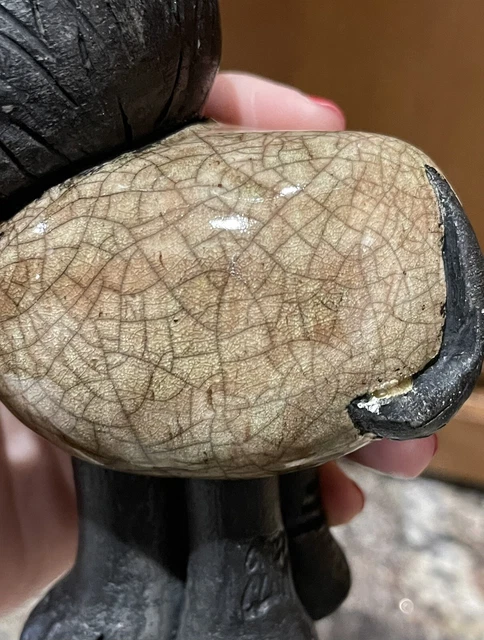 Südafrika handgefertigte verrückte Ton Raku Keramik Löwe Figur 16