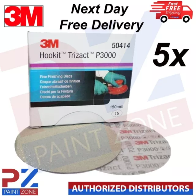 3M 5X Trizact P3000 150mm 6" Hookit  Fine Finishing Sanding Discs 50414