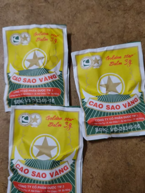 Baume Doré Étoile Việt Nam (Cao sao vàng) Golden Star Balm pack x3
