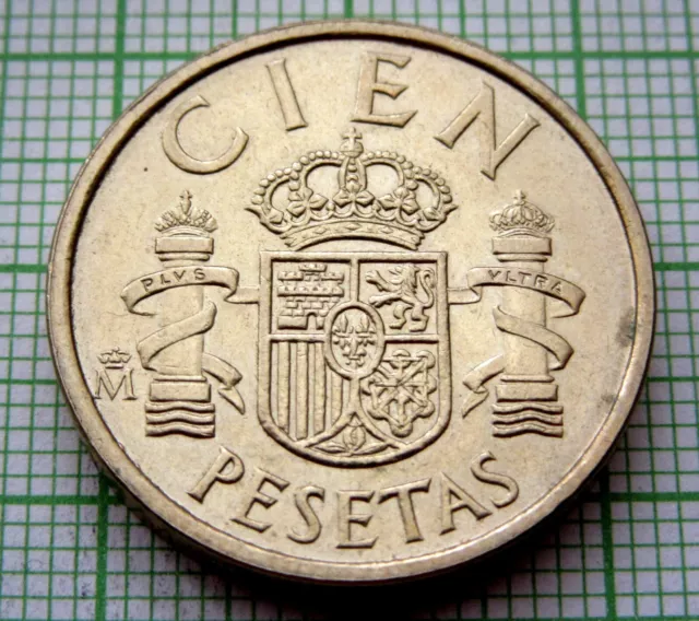 SPAIN Juan Carlos I 1985 100 PESETAS, COAT OF ARMS, UNC