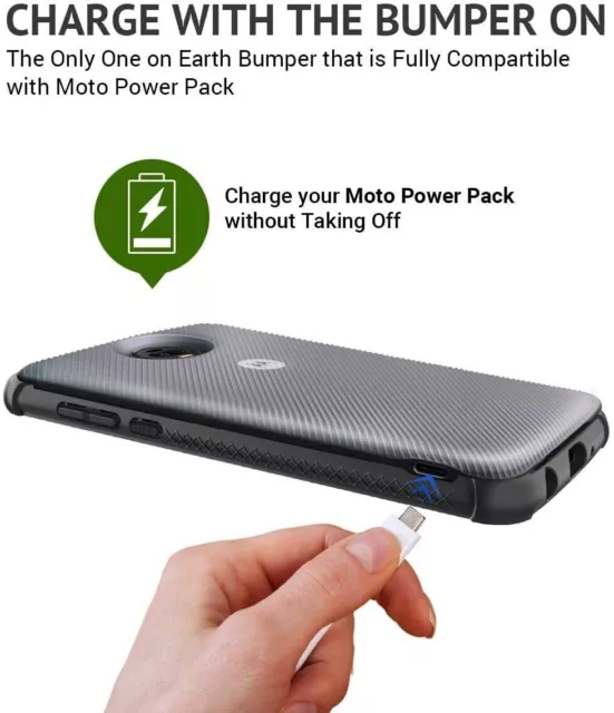 Motorola Moto Z4/Z4 Play Case Drop Protection Bumper Compatible Moto Mods Black