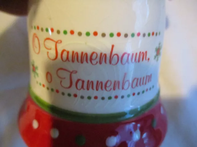 Keramik  Glocke mit Aufschrift " O Tannenbaum " 2