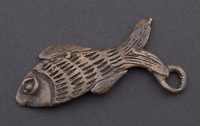 Pendant African Ashanti Fish Art Tribale Door Keys Bronze Ethnic 26177