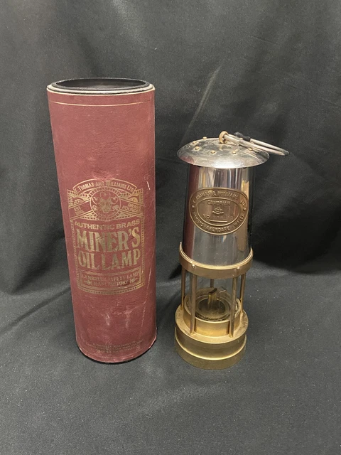 E Thomas & Williams Cambrian Brass Miner's Lantern Lamp Amazing Condition LOOK!