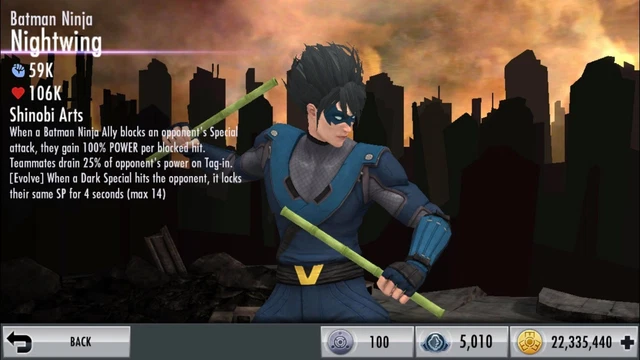 Injustice Gods Among Us Android and iOS Batman Ninja Nightwing