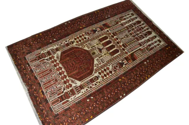 Antik! Turkmenistan 150x93 Carpet Rug Bukhara Buchara Belutsch Orientteppich 3