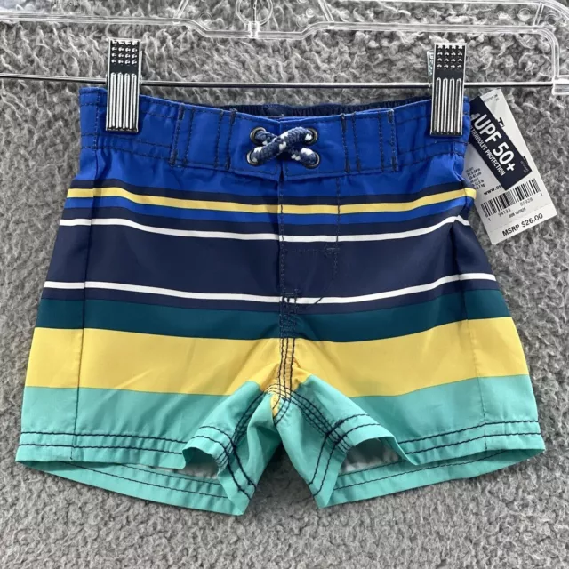 Oshkosh B'gosh Swim Trunks Baby Boys Size 3 Months Blue Striped Swim Shorts 3M