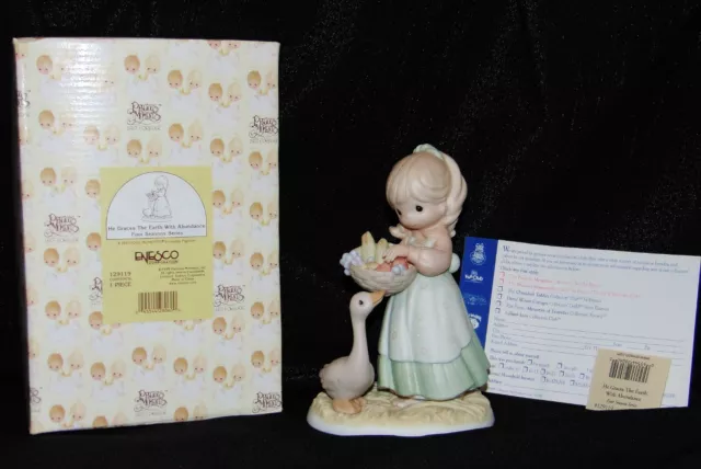 PRECIOUS MOMENTS He Graces the Earth With Abundance #129119 ENESCO Mint in Box