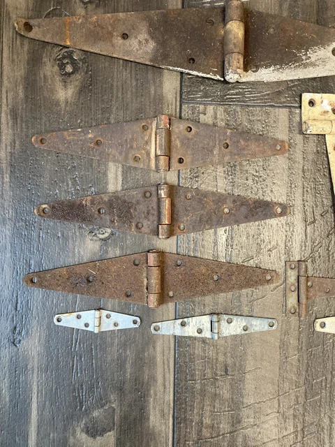 Lot of 10 Vintage Barn Shed Door Hinges Variety of Sizes. 3