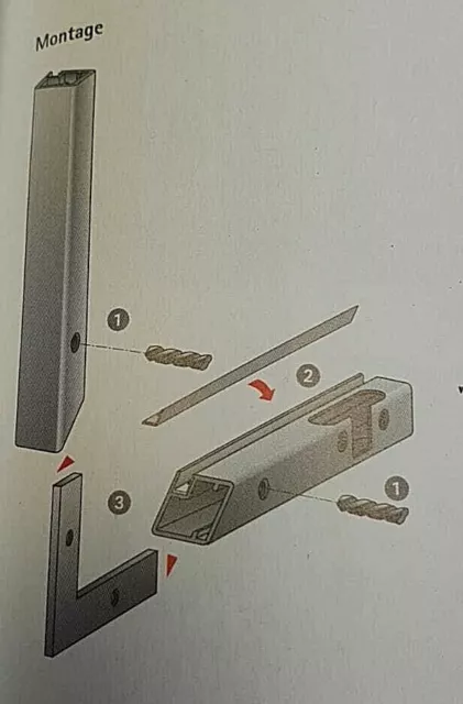 Set angolo Hettich per telaio alluminio porte 79686/4 angoli + 8 viti rare