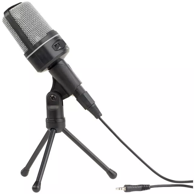 auvisio Profi-Kondensator-Studio-Mikrofon mit Stativ, 3,5-mm-Klinkenstecker 2