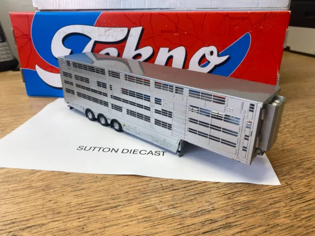 Corgi Modern Heavy Haulage Tekno Plain Silver Livestock Trailer Only 1/50