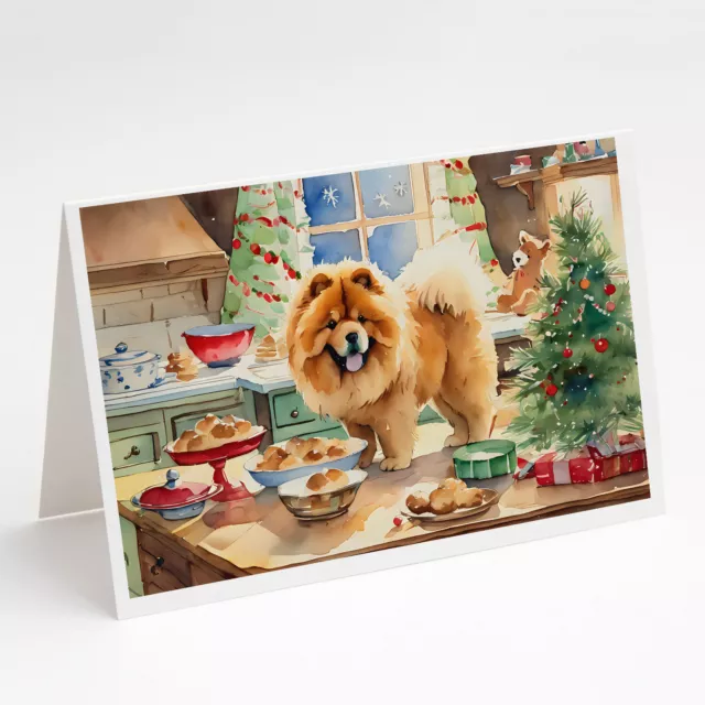 Chow Chow Christmas Cookies Greeting Cards Envelopes 8 Pack DAC3767GCA7P