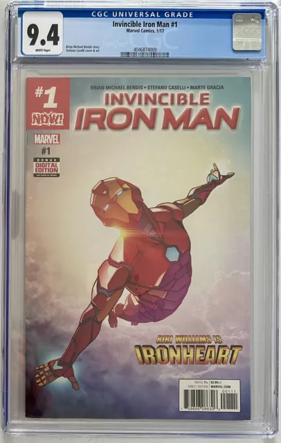 INVINCIBLE IRON MAN #1~CGC 9.4~First In Solo Series~Riri Willams/Ironheart