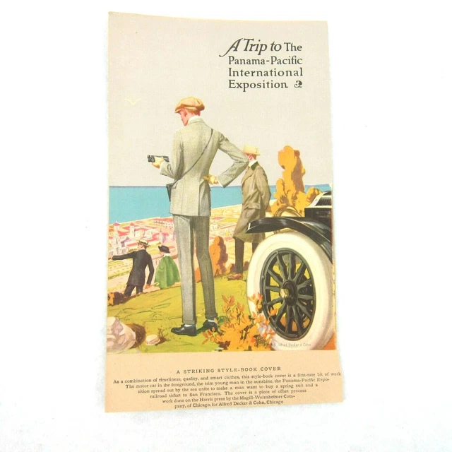 1915 Panama Pacific Expo Print Advertising Alfred Decker & Cohn Mens Clothing