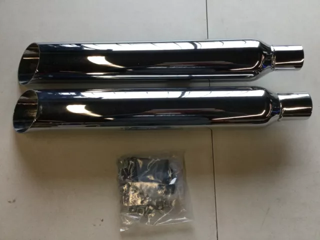 Hard Krome 3.5"  Slash Cut Slip On Fxst Softail 86-99