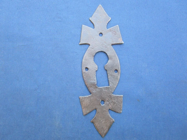 Ancienne entrée serrure fer forgé ouvragée porte hauteur 15,5 cm