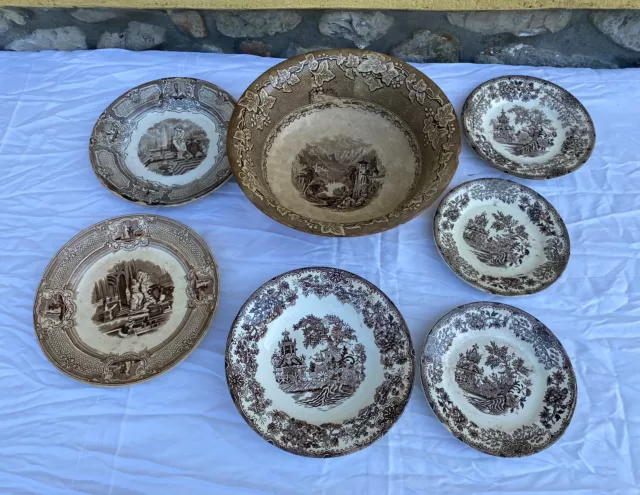 Lotto Di 5 Pezzi Ceramica Inglese e Colandine Da Restaurare