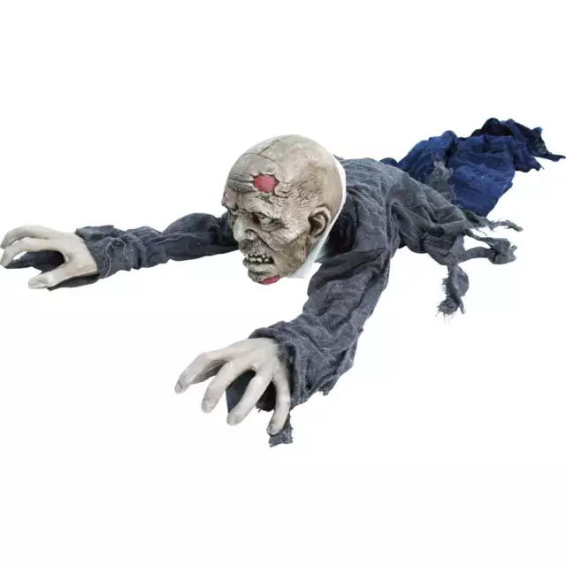 62 In. Animatronic Zombie, Indoor/Outdoor Halloween Decoration,Flashing Red Eyes